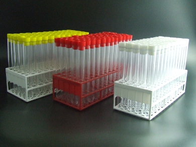 60 x Plastic Test Tubes with Rack