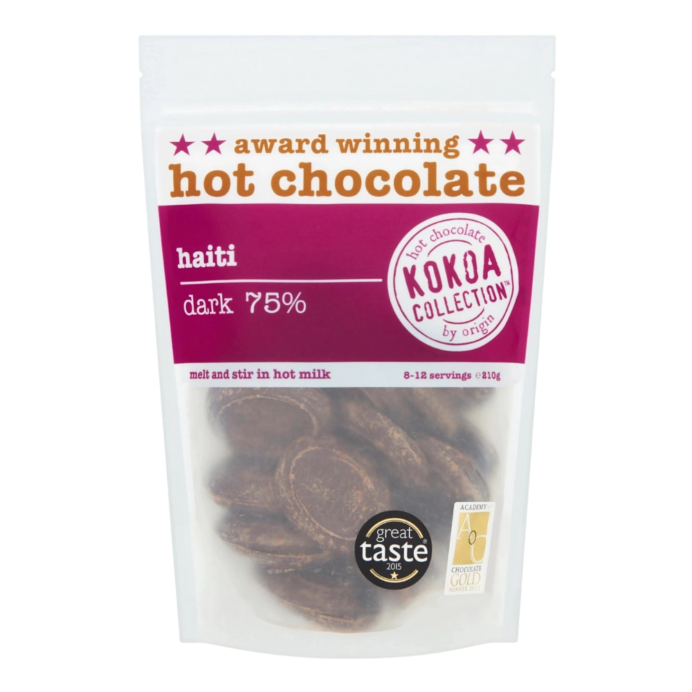 <span style='background-color:pink;color:#000;'><i><span style='background-color:pink;color:#000;'><i>kokoa</i></span></i></span> Collection (210g) - Haiti (75% Cocoa) Hot Chocolate Tablets