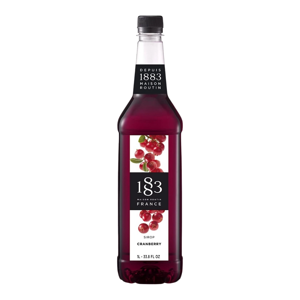 Routin 1883 Syrup - Cranberry (1 Litre) - Plastic <span style='background-color:pink;color:#000;'><i>bottle</i></span>