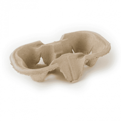 Compostable 2-Cell Cup Carrier - Case of 360