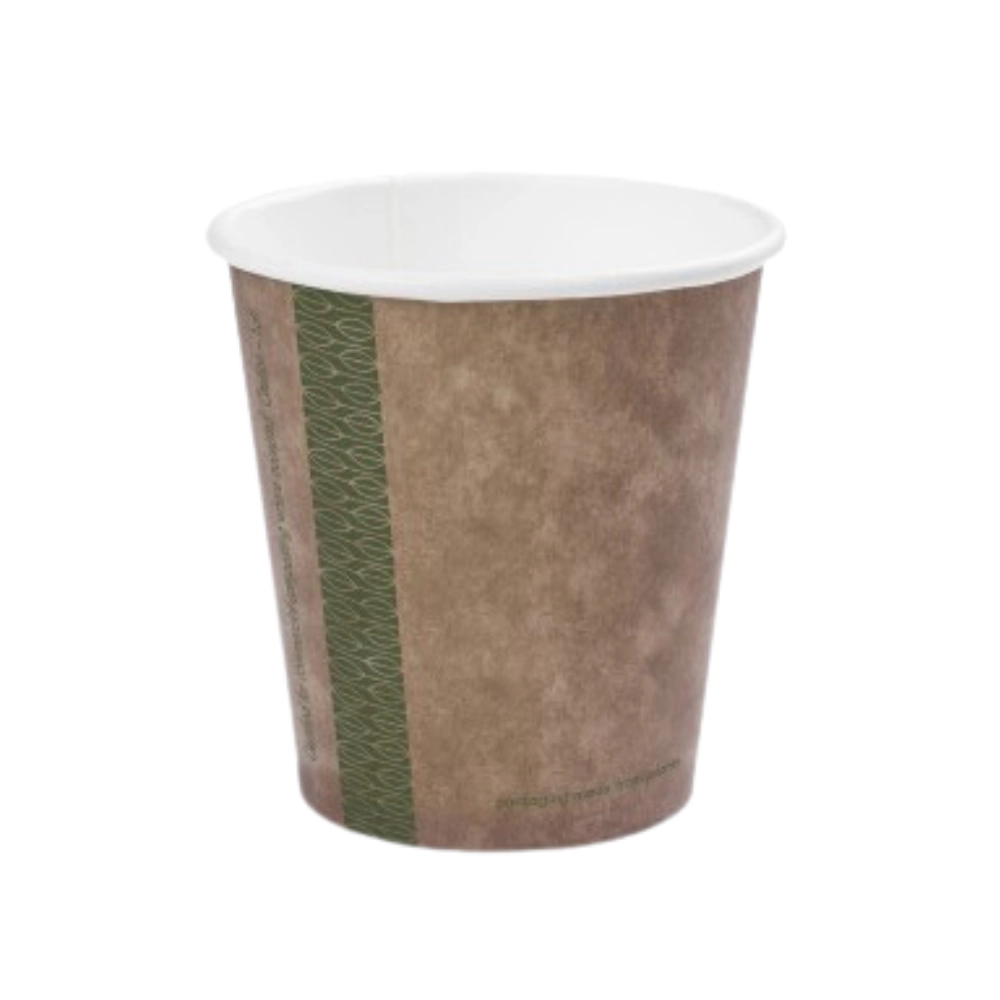 Compostable Brown Single Wall Hot Cups 10oz (89mm) Vegware -