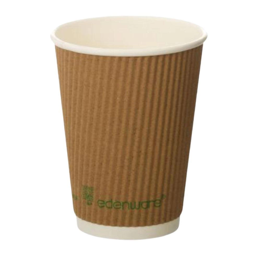Compostable Kraft Ripple Wall Cups (12oz) Edenware - Case of