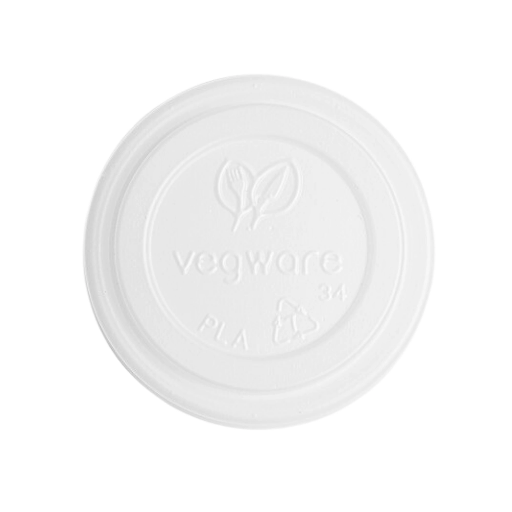 Compostable Lids 62mm - For Vegware 4oz Hot Cups Only (Pk of