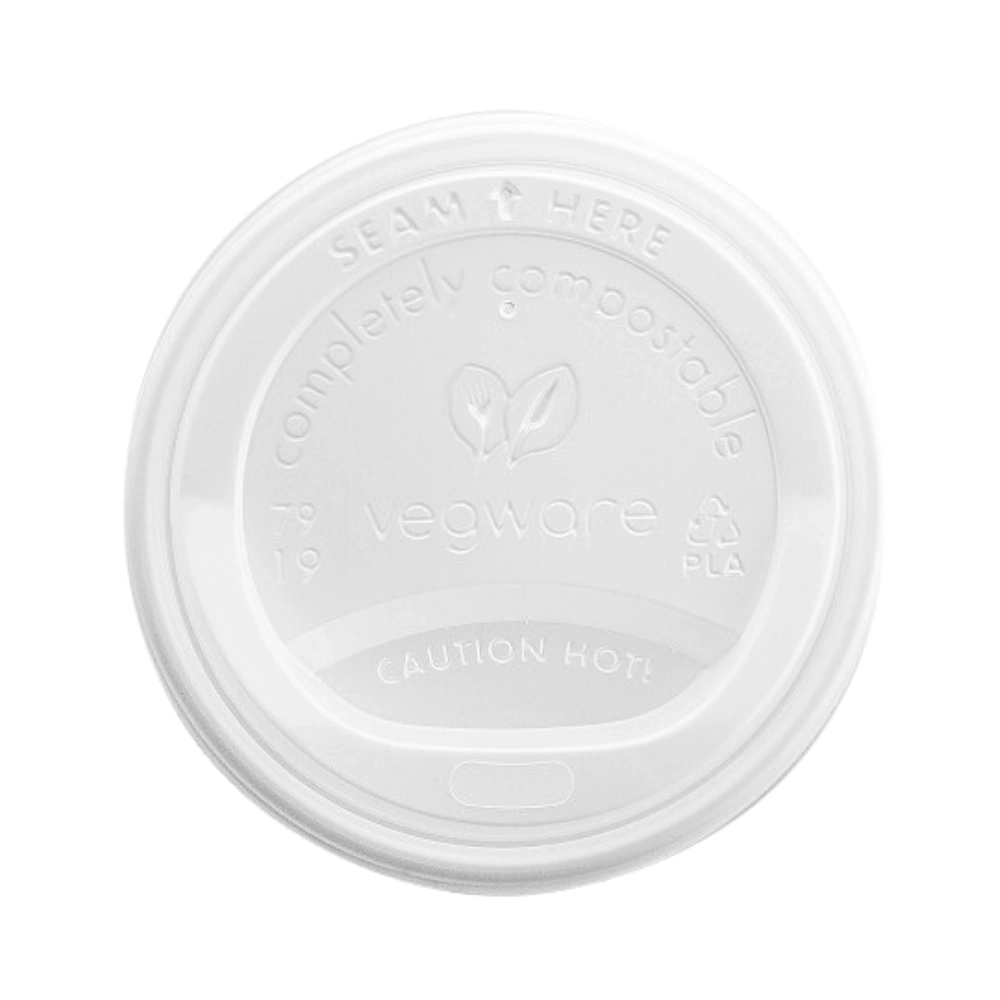 Compostable Lids 79mm - For Vegware 8oz Hot Cups Only (Pk of