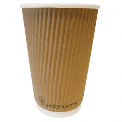 Compostable Kraft Ripple Wall Cups (16oz) - Case of 500