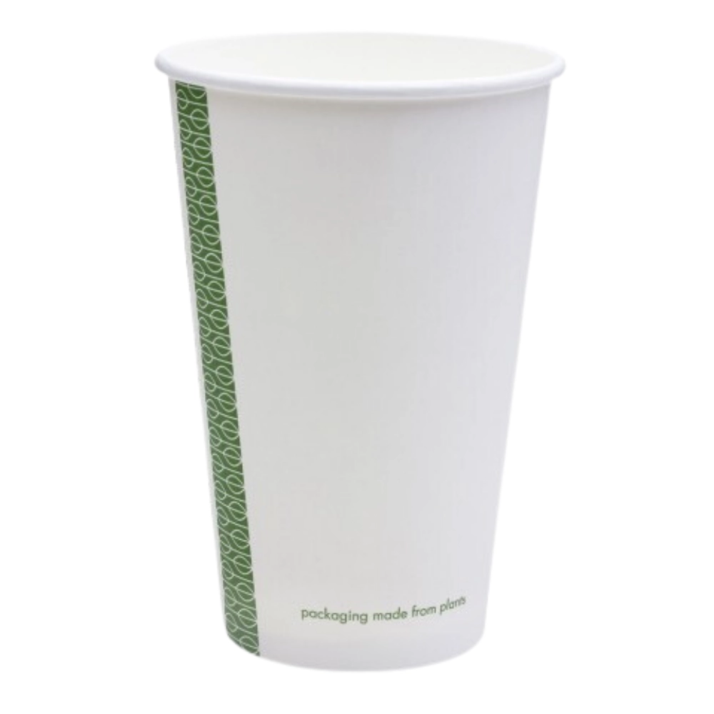 Compostable White Single Wall 12oz Hot Cups (79mm) Vegware -