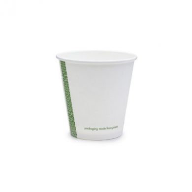 Compostable White Single Wall 6oz Hot Cups (79mm) Vegware -