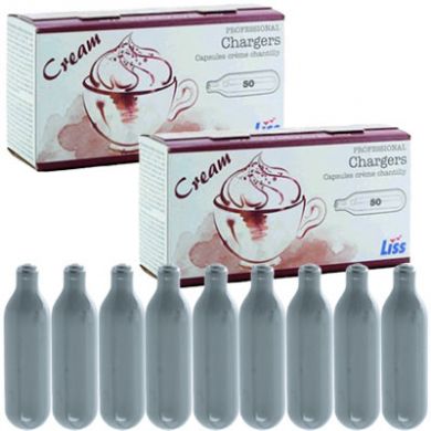 Cream Chargers -  2 Boxes Of 24 Liss N2O (48 Chargers)