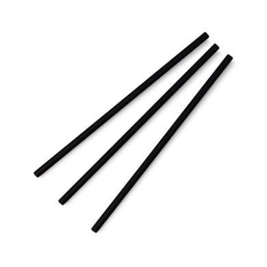 Compostable Paper Highball Straws - Black 7.8-inch (6mm) - P