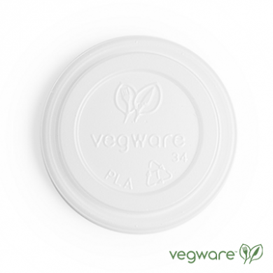 Compostable Lids 62mm - For Vegware 4oz Hot Cups Only (Pk of