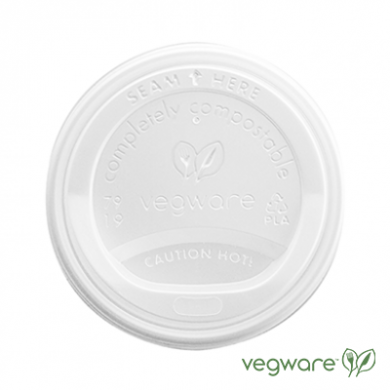 Compostable Lids 79mm - For Vegware 8oz Hot Cups Only (Pk of