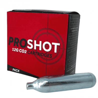 CO2 Pro Shot 12g Cartridges - Non-Threaded - Case of 500