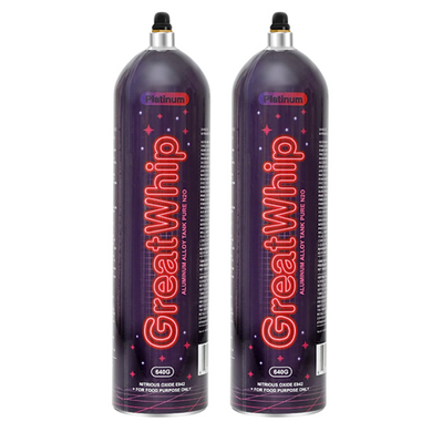 Cream Charger Great Whip Platinum 640g - Two (Aluminium Cylinder)