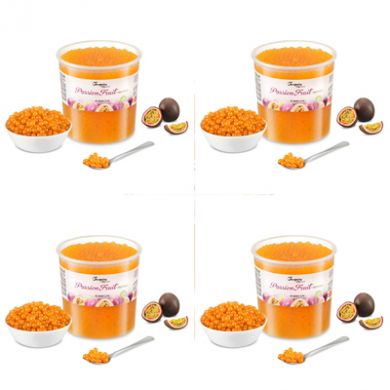 Bubble Tea by Inspire Food Co - Passion Fruit Popping Boba 3.2kg x 4
