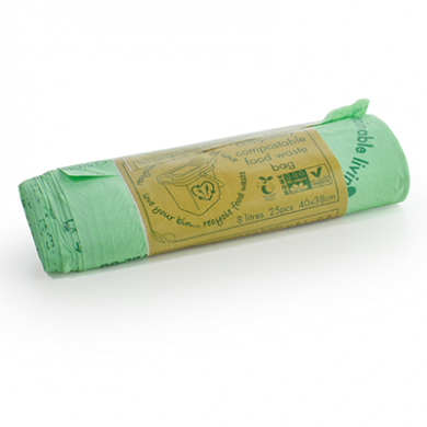 Compostable Green Biobags - 8 Litre (Roll of 25)