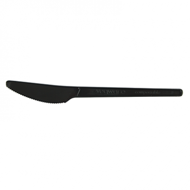 Bio Compostable Cutlery - Knife 6.5 Inch (Pack of 50) - BLACK