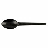 Bio Compostable Cutlery - Spoon 6.5 Inch (Pack of 50) - BLACK