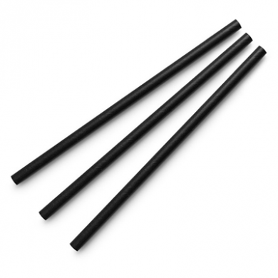 Compostable Paper Cocktail Straws - Black 5.5-inch (6mm) Pk of 250