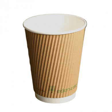 Compostable Kraft Ripple Wall Cups (12oz) Edenware - Case of 500