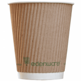 Compostable Kraft Ripple Wall Cups (8oz) PLA Lined - Case of 500