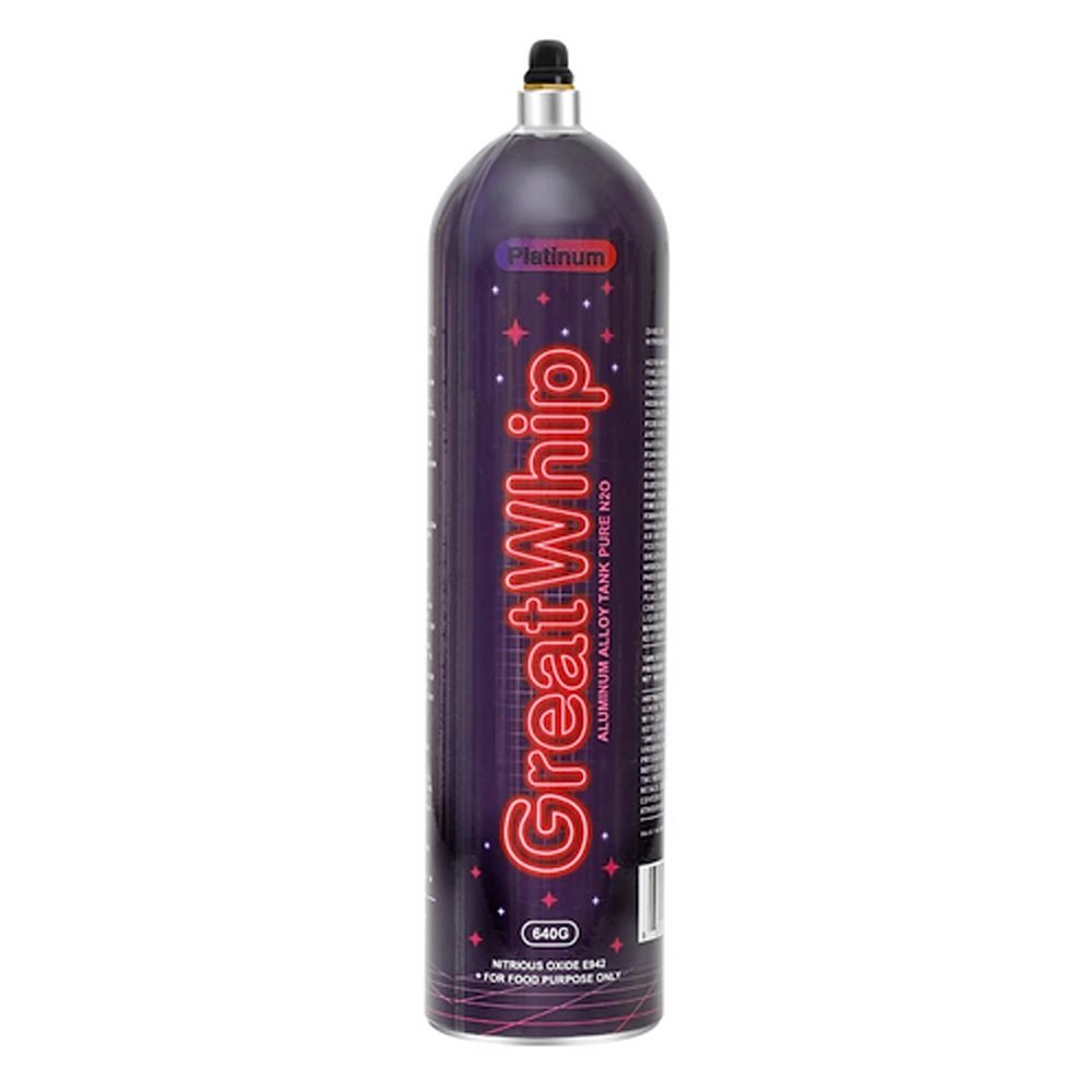 <span style='background-color:pink;color:#000;'><i>cream</i></span> Charger Great Whip Platinum 640g - Single (Aluminium Cylinder)