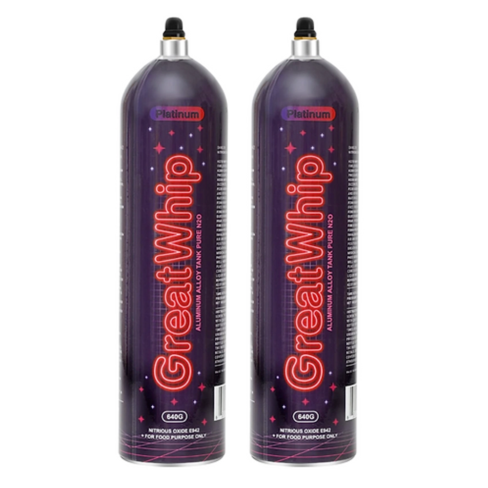 <span style='background-color:pink;color:#000;'><i>cream</i></span> Charger Great Whip Platinum 640g - Two (Aluminium Cylinder)