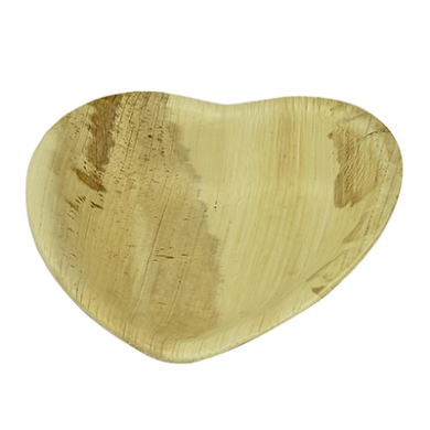 Palm Leaf Heart Shape Dishes 6 Inch (Pack of 25)