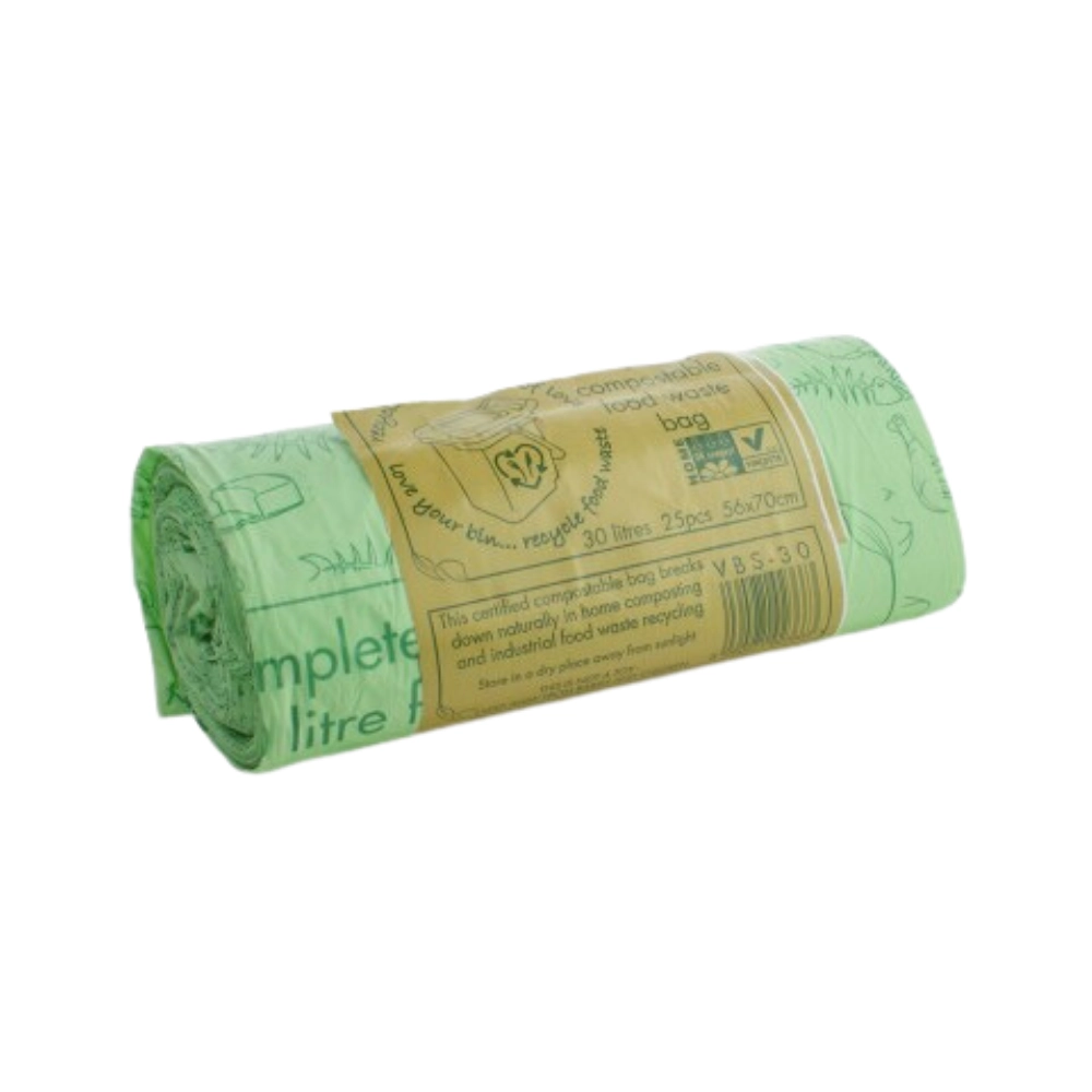 Vegware Compostable Green Biobags - 30 Litre (Roll of 25)