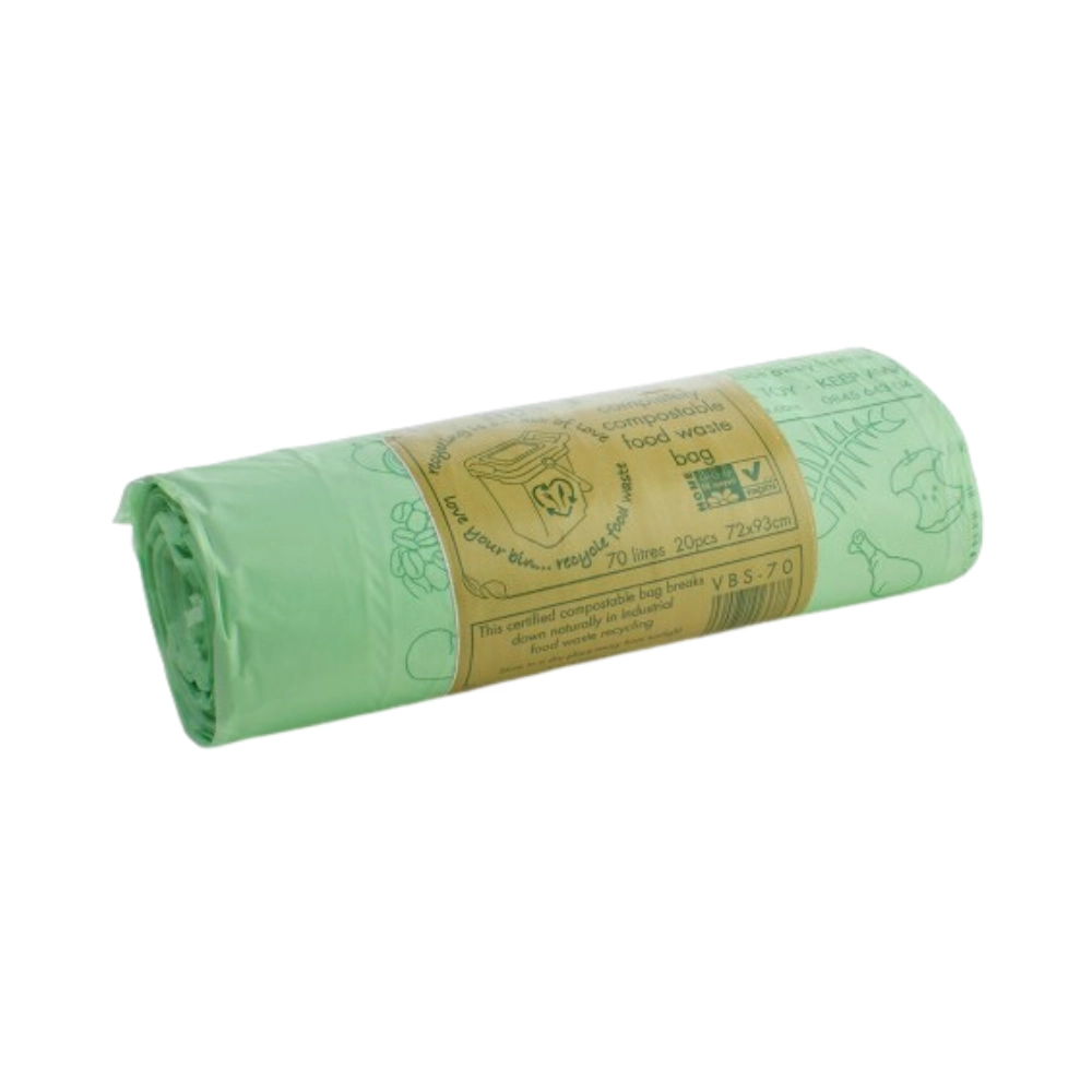 Vegware Compostable Green Biobags - 70 Litre (Roll of 20)