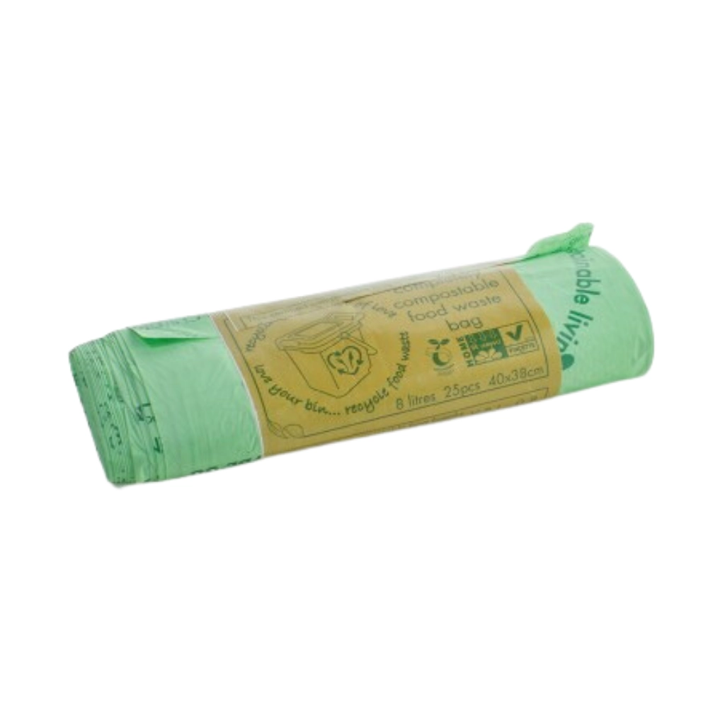 Vegware Compostable Green Biobags - 8 Litre (Roll of 25)