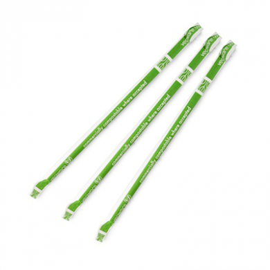 Compostable Paper Straws - Wrapped White 7.8-inch (8mm) - Pk